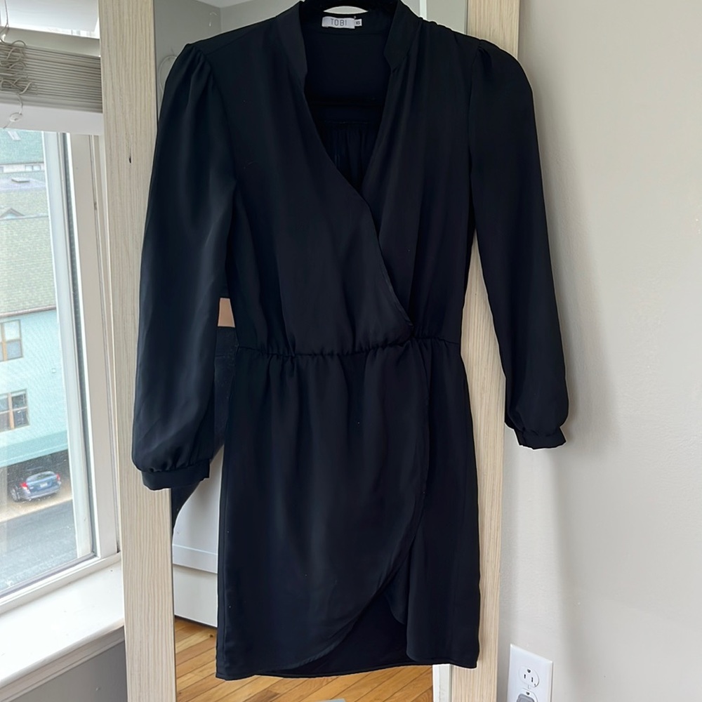 Tulip Formal Lightweight Black Shift Chiffon Work Dress